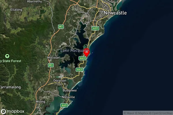 Caves Beach,New South Wales Satellite Map