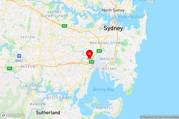 Wolli Creek,New South Wales Area Map