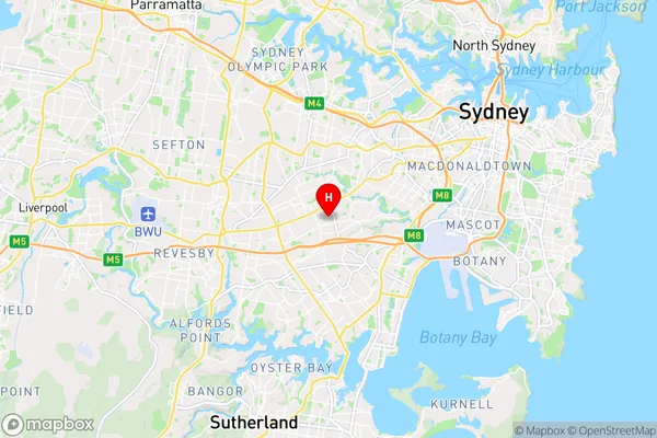 Clemton Park,New South Wales Area Map