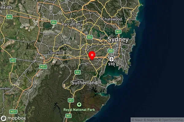 Kingsway West,New South Wales Satellite Map