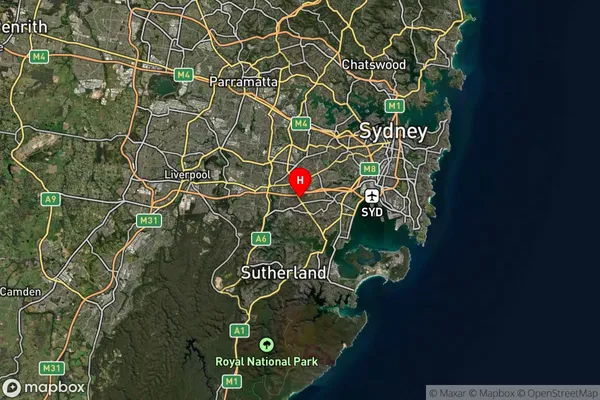 Beverly Hills,New South Wales Satellite Map