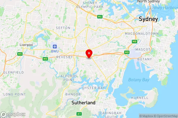 Narwee,New South Wales Area Map