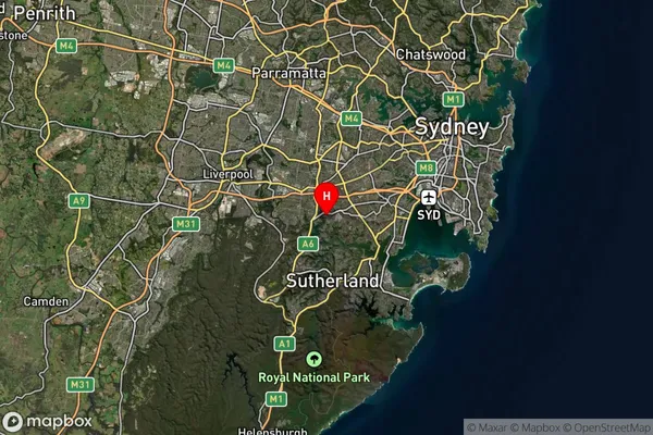 Peakhurst,New South Wales Satellite Map