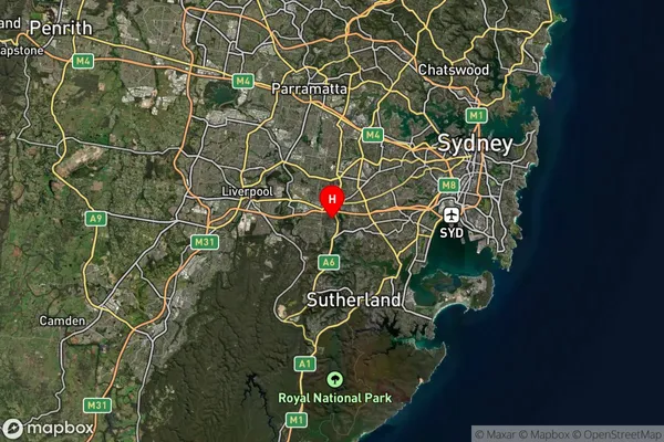 Padstow,New South Wales Satellite Map