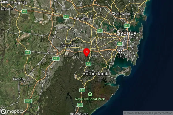 Revesby Heights,New South Wales Satellite Map