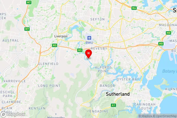 East Hills,New South Wales Area Map