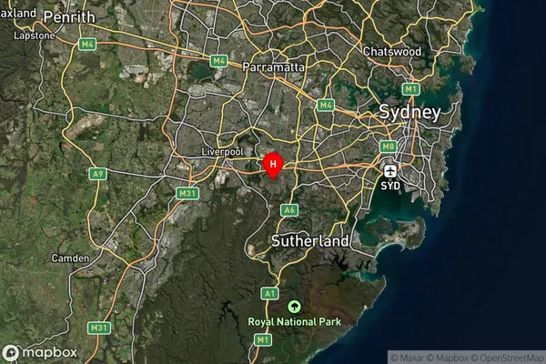 Panania,New South Wales Satellite Map