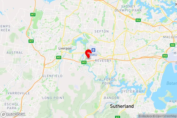 Milperra,New South Wales Area Map