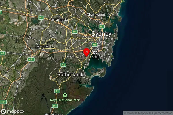 Kogarah,New South Wales Satellite Map