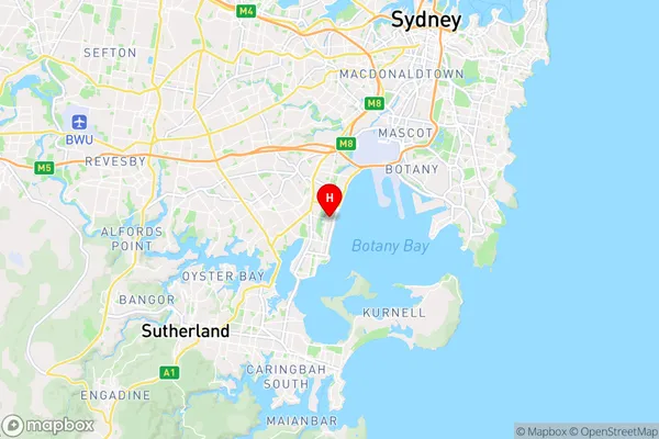 Monterey,New South Wales Area Map