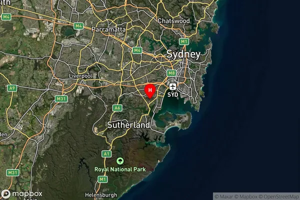 Allawah,New South Wales Satellite Map