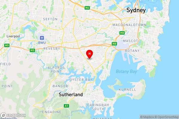 Hurstville,New South Wales Area Map