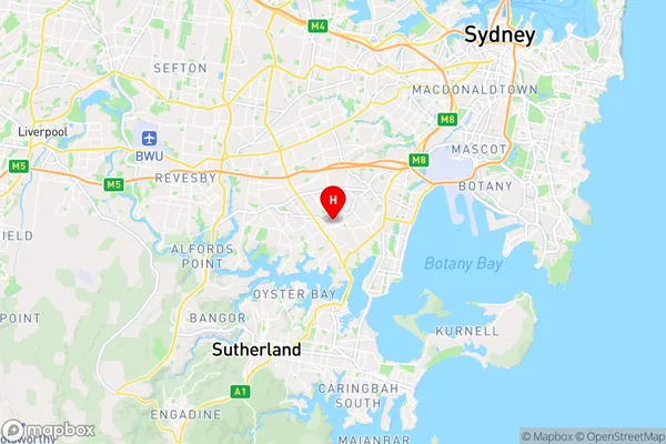 Hurstville Westfield,New South Wales Area Map