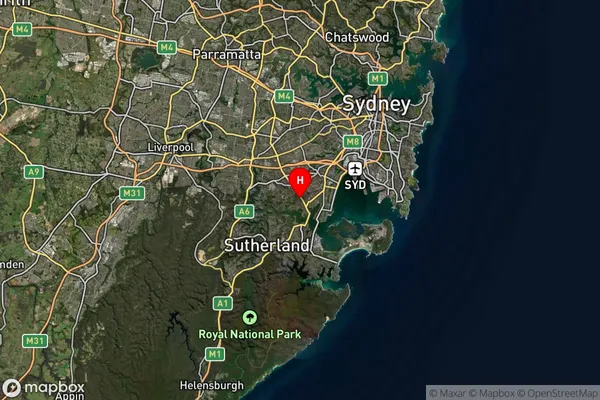 South Hurstville,New South Wales Satellite Map