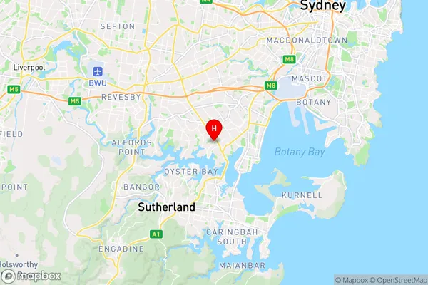 South Hurstville,New South Wales Area Map