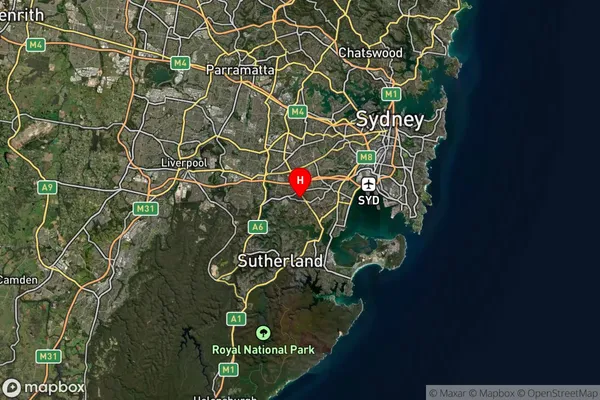 Penshurst,New South Wales Satellite Map