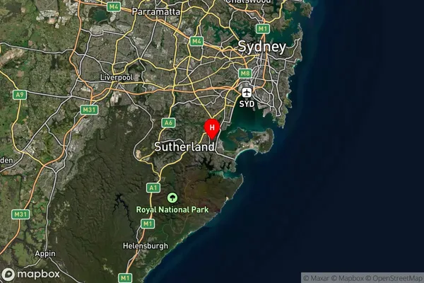 Sylvania Waters,New South Wales Satellite Map