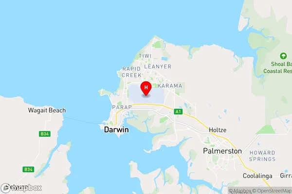 Darwin International Airport,Northern Territory Area Map