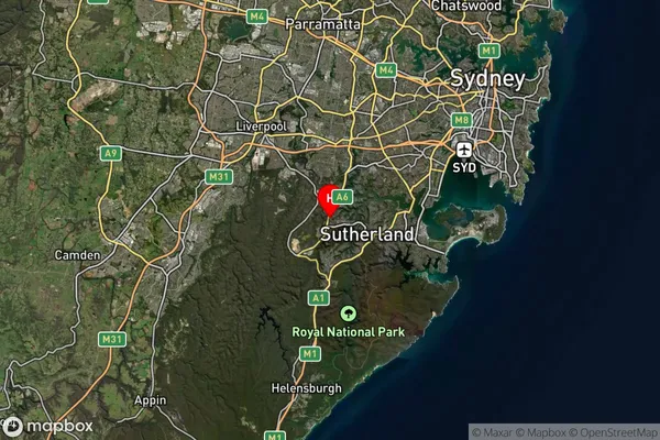 Menai Central,New South Wales Satellite Map