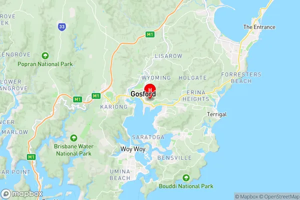 East Gosford,New South Wales Area Map