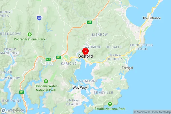 Gosford,New South Wales Area Map