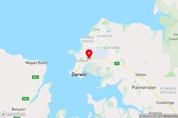 Raaf Base Darwin,Northern Territory Area Map