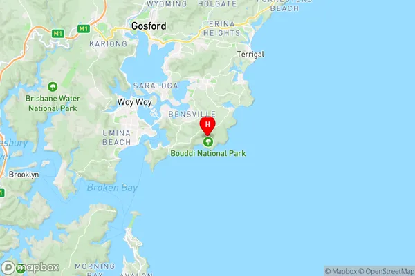 Bouddi,New South Wales Area Map