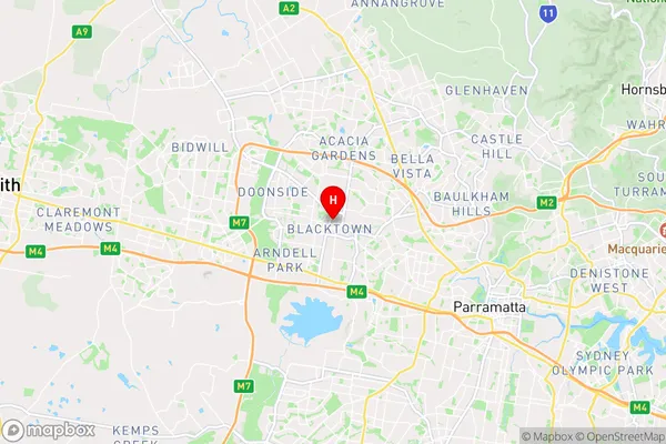 Blacktown Westpoint,New South Wales Area Map