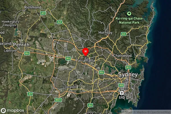 North Parramatta,New South Wales Satellite Map