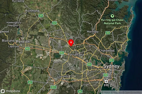 Winston Hills,New South Wales Satellite Map