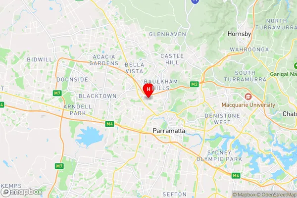 Winston Hills,New South Wales Area Map