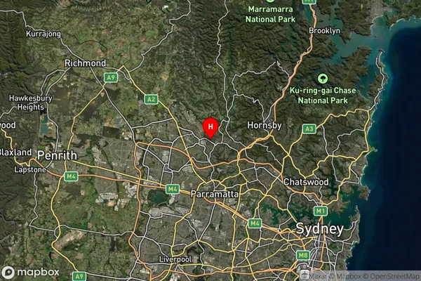 Castle Hill,New South Wales Satellite Map