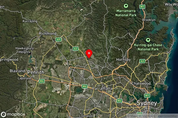 Beaumont Hills,New South Wales Satellite Map