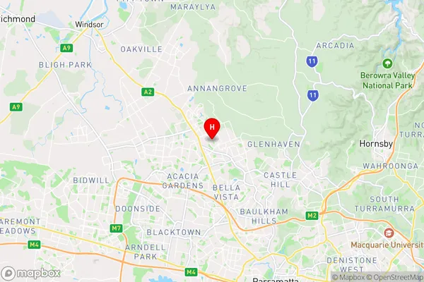 Beaumont Hills,New South Wales Area Map