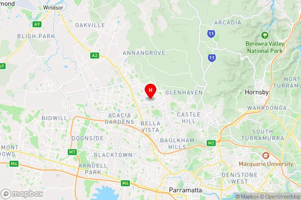 Kellyville,New South Wales Area Map