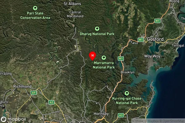 Canoelands,New South Wales Satellite Map