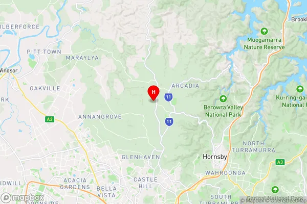 Middle Dural,New South Wales Area Map