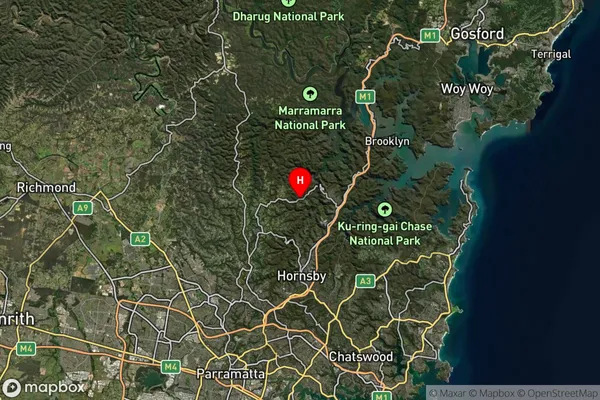 Berrilee,New South Wales Satellite Map