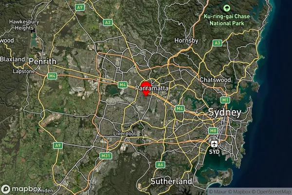 Merrylands,New South Wales Satellite Map