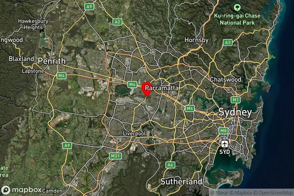 Merrylands West,New South Wales Satellite Map