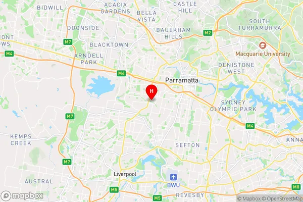 Merrylands West,New South Wales Area Map