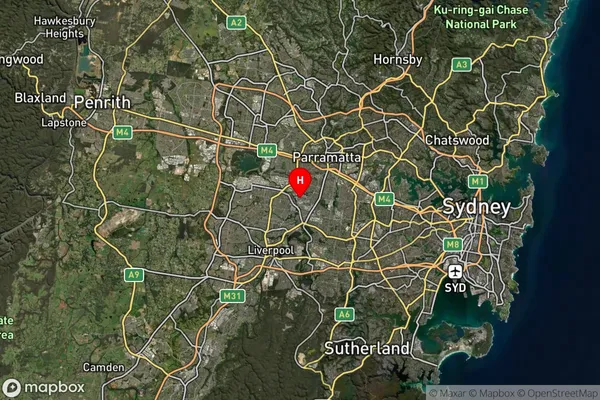 Yennora,New South Wales Satellite Map