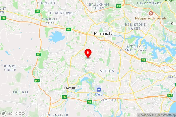 Yennora,New South Wales Area Map