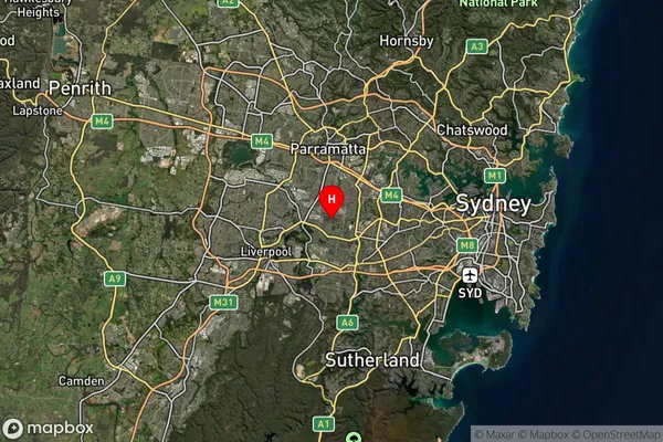 Sefton,New South Wales Satellite Map