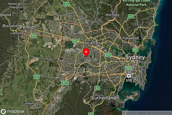 Fairfield East,New South Wales Satellite Map