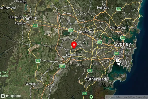 Cabramatta,New South Wales Satellite Map