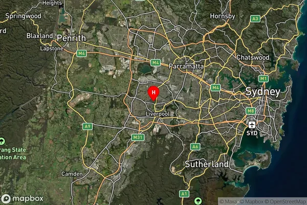 Cabramatta West,New South Wales Satellite Map