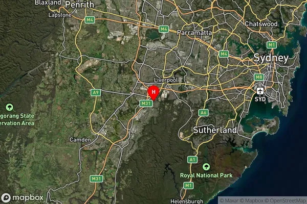 Glenfield,New South Wales Satellite Map