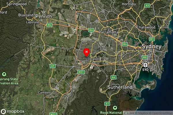 Ashcroft,New South Wales Satellite Map