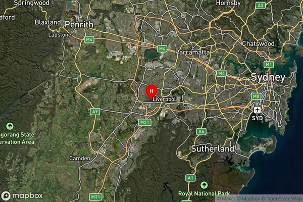 Cartwright,New South Wales Satellite Map